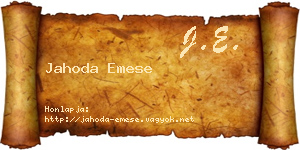 Jahoda Emese névjegykártya